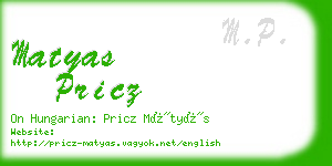 matyas pricz business card